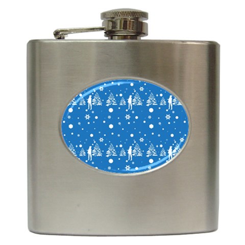 xmas0011 Hip Flask (6 oz) from ArtsNow.com Front