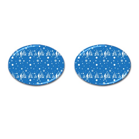 xmas0011 Cufflinks (Oval) from ArtsNow.com Front(Pair)