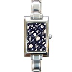 purple new years day Rectangle Italian Charm Watch