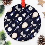 purple new years day Round Ornament (Two Sides)