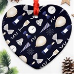 purple new years day Heart Ornament (Two Sides)