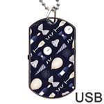 purple new years day Dog Tag USB Flash (One Side)