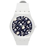 purple new years day Round Plastic Sport Watch (M)