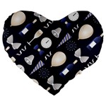 purple new years day Large 19  Premium Heart Shape Cushion