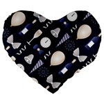 purple new years day Large 19  Premium Flano Heart Shape Cushion