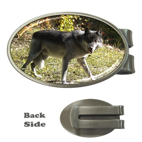 Wolf Teething Money Clip (Oval) from ArtsNow.com Front