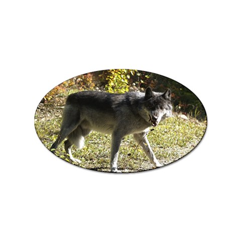 Wolf Teething Sticker (Oval) from ArtsNow.com Front