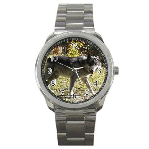 Wolf Teething Sport Metal Watch from ArtsNow.com Front