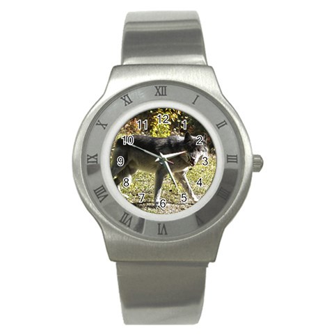 Wolf Teething Stainless Steel Watch from ArtsNow.com Front