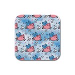 flying pigs Rubber Square Coaster (4 pack)