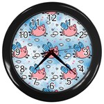 flying pigs Wall Clock (Black)