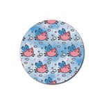 flying pigs Rubber Coaster (Round)