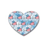 flying pigs Rubber Heart Coaster (4 pack)