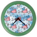 flying pigs Color Wall Clock