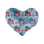 flying pigs Standard 16  Premium Flano Heart Shape Cushion 