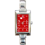 Red Love You Rectangle Italian Charm Watch