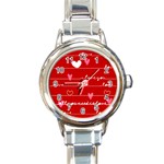 Red Love You Round Italian Charm Watch