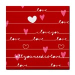 Red Love You Tile Coaster