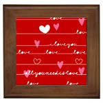 Red Love You Framed Tile