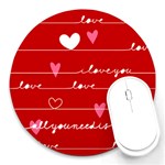 Red Love You Round Mousepad