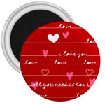 Red Love You 3  Magnet