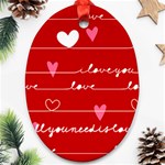 Red Love You Ornament (Oval)