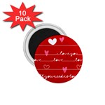 Red Love You 1.75  Magnet (10 pack) 