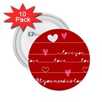 Red Love You 2.25  Button (10 pack)