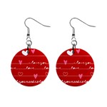 Red Love You 1  Button Earrings