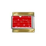 Red Love You Gold Trim Italian Charm (9mm)