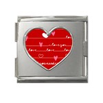 Red Love You Mega Link Heart Italian Charm (18mm)