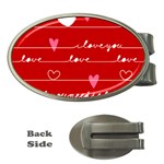 Red Love You Money Clip (Oval)