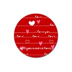 Red Love You Magnet 3  (Round)