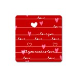 Red Love You Magnet (Square)