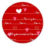 Red Love You Magnet 5  (Round)