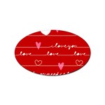 Red Love You Sticker Oval (10 pack)