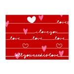 Red Love You Sticker A4 (10 pack)