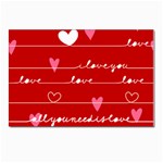 Red Love You Postcard 4 x 6  (Pkg of 10)