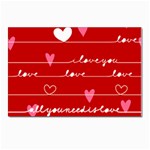 Red Love You Postcard 5  x 7 