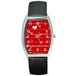 Red Love You Barrel Style Metal Watch