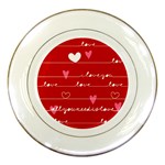 Red Love You Porcelain Plate