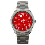 Red Love You Sport Metal Watch