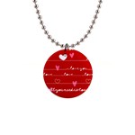 Red Love You 1  Button Necklace