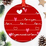 Red Love You Round Ornament (Two Sides)