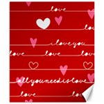 Red Love You Canvas 8  x 10 