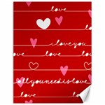 Red Love You Canvas 12  x 16 