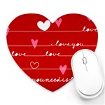 Red Love You Heart Mousepad