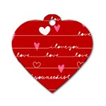 Red Love You Dog Tag Heart (One Side)