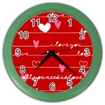 Red Love You Color Wall Clock