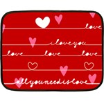 Red Love You Fleece Blanket (Mini)